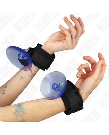 KINK - Muñequera con Ventosa Negro Ajustable 29-40 cm x 5 cm | Control y Estilo en Cada Sesión - KINK WRIST RESTRAINT - BDSM & B