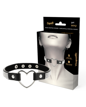 Coquette Chic Desire - Choker Cuero Vegano Corazón | La Elegancia del BDSM - COQUETTE ACCESSORIES - Collares