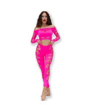 CHILIROSE - CR 4632 TOP & PANTALON FUCSIA S/L - CHILIROSE SETS - Top y parte inferior
