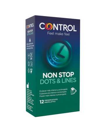 CONTROL - NONSTOP PUNTOS Y ESTRIAS PRESERVATIVOS 12 UNIDADES - CONTROL CONDOMS - Puntos y Estrías