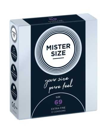 MISTER SIZE - PRESERVATIVOS TALLA XXXL 69 MM (3 UNIDADES) - Placer a medida y seguridad superior - Cajas de 3