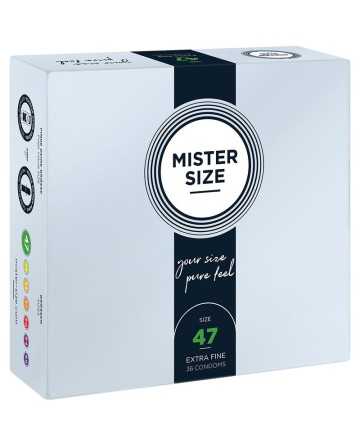 MISTER SIZE - PRESERVATIVOS TALLA XS 47 MM (36 UNIDADES) - Ajuste perfecto para mayor placer - Cajas de 30 a 288