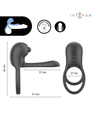 Anillo vibrador con mando, vista frontal INTENSE SPIKE