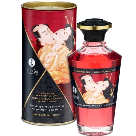 Aceite Masaje Efecto Calor Fresas y Cava Shunga 100 ml